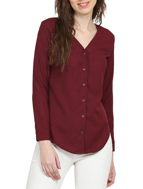 solid maroon shirt - 15015533 - Standard Image - 1