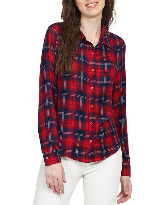 red checkered cotton shirt - 15015575 - Standard Image - 1