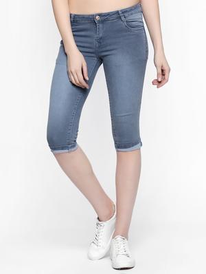 grey stone wash denim capri - 15015591 - Standard Image - 1