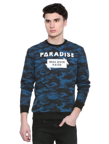 blue cotton all over print sweatshirt - 15015668 - Very Small Image - 1