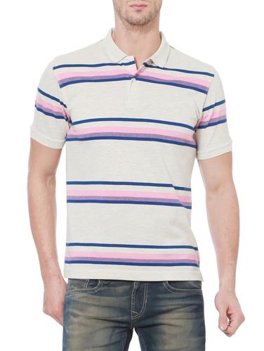 grey cotton blend striped t-shirt - 15015671 - Very Small Image - 1