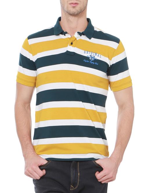 multi colored cotton blend striped t-shirt - 15015672 - Very Small Image - 1