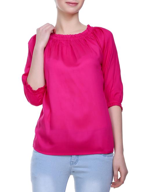 solid pink cotton top - 15015786 - Very Small Image - 1
