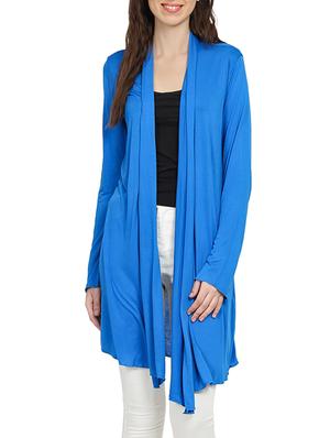 solid blue viscose shrug - 15015829 - Standard Image - 1
