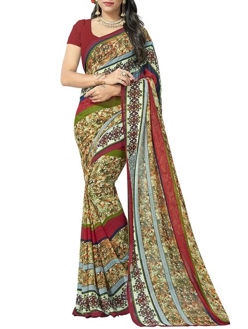 multi georgette printed saree with blouse - 15015842 - Standard Image - 1