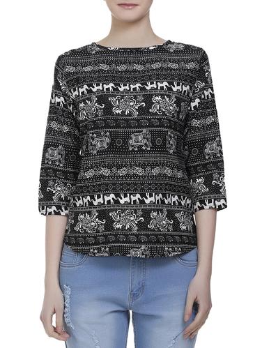 black printed top - 15015853 - Very Small Image - 1