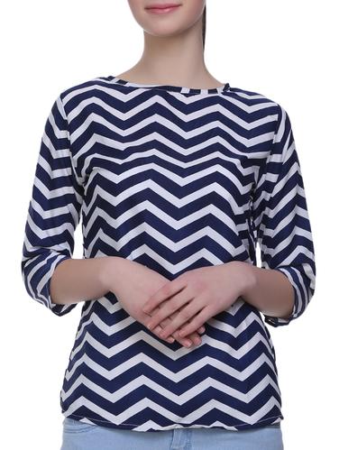blue printed crepe top - 15015860 - Very Small Image - 1