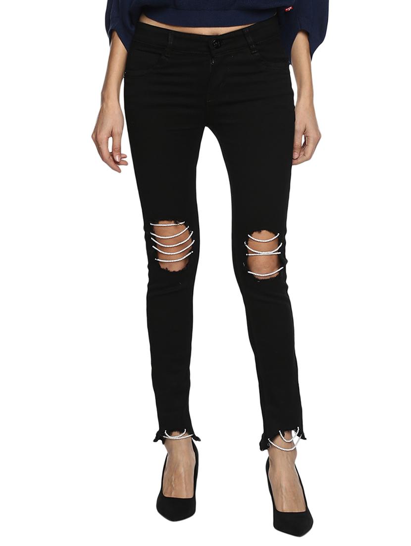 black distressed denim jeans - 15015905 - Zoom Image - 1