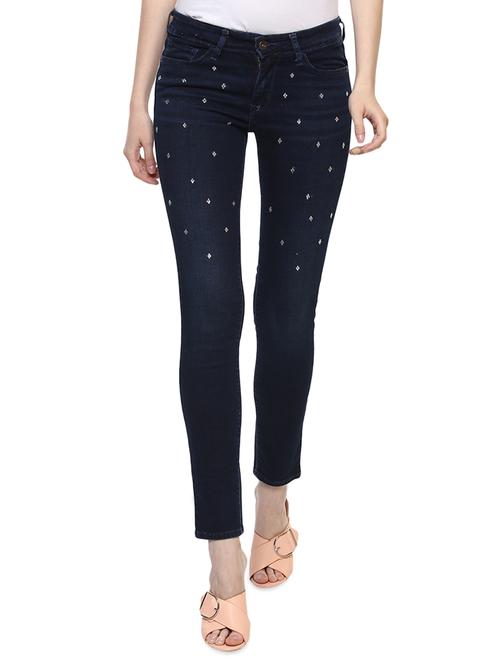 blue embellished denim jeans - 15015907 - Standard Image - 1