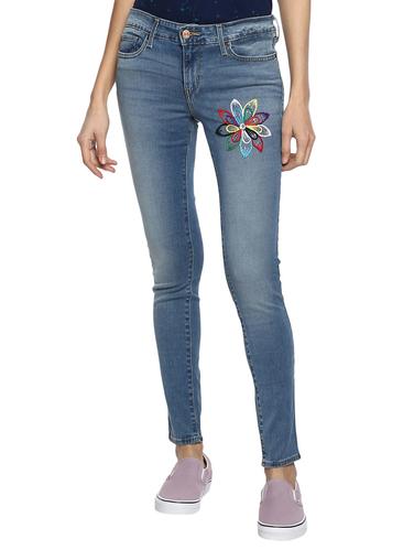blue embroidered denim jeans - 15015908 - Very Small Image - 1