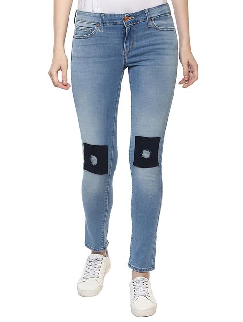 blue distressed denim jeans - 15015923 - Standard Image - 1