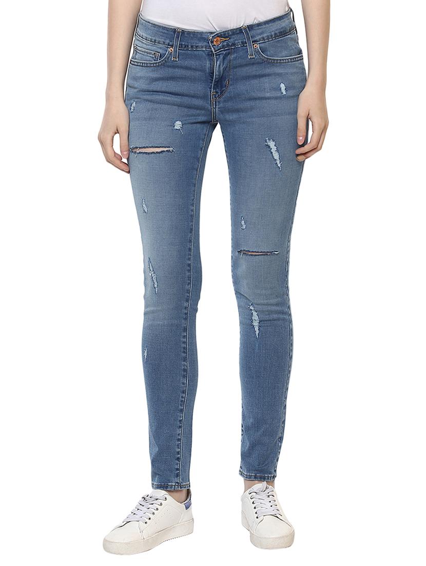 blue distressed denim jeans - 15015924 - Zoom Image - 1