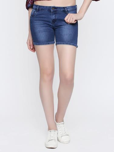 dark blue denim shorts - 15015933 - Very Small Image - 1