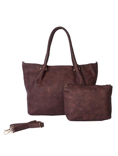 brown leatherette handbag - 15015945 - Very Small Image - 1