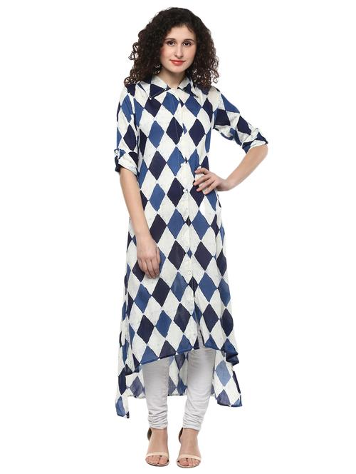 Geometrical high-low kurta - 15016036 - Standard Image - 1