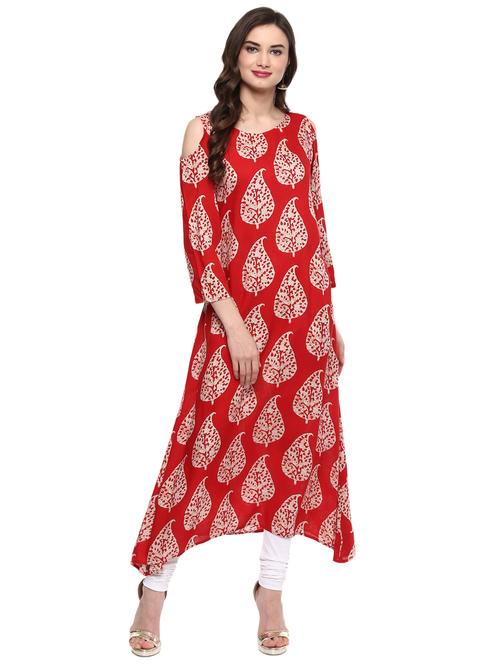 Paisley high low kurta - 15016049 - Standard Image - 1