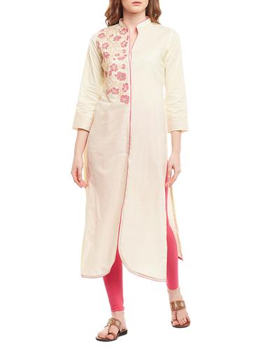 yellow rayon straight kurta - 15016061 - Very Small Image - 1