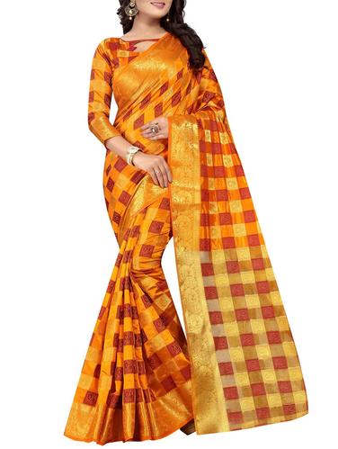 orange nauvari silk saree with blouse - 15016125 - Very Small Image - 1