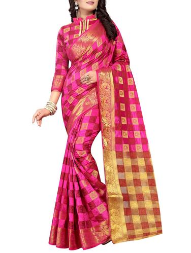 pink nauvari silk saree with blouse - 15016126 - Very Small Image - 1