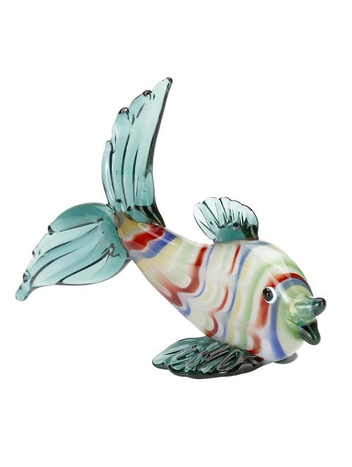 Naughty & Sly Colorful Glass Fish Showpiece - 15016197 - Standard Image - 1