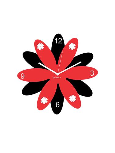 Sunflower Handmade Wall Clock Red & Black - 15016353 - Very Small Image - 1