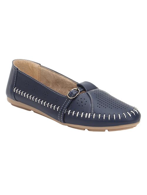 blue pu slip on ballerina - 15016400 - Standard Image - 1