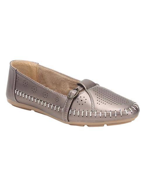 grey pu slip on ballerina - 15016402 - Standard Image - 1