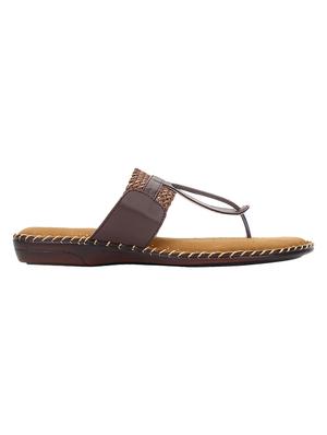 brown faux leather slippers - 15016415 - Standard Image - 2