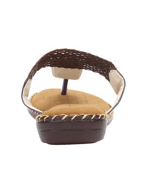 brown faux leather slippers - 15016415 - Standard Image - 3