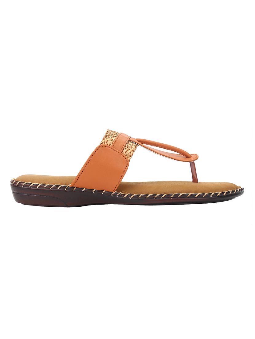 tan faux leather slippers - 15016416 - Zoom Image - 2
