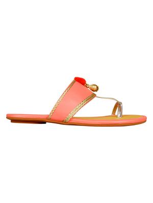 orange one toe kolhapuri - 15016427 - Standard Image - 2