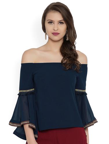 navy blue solid top - 15016550 - Very Small Image - 1
