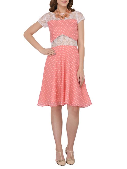 pink printed skater dress - 15016947 - Standard Image - 1