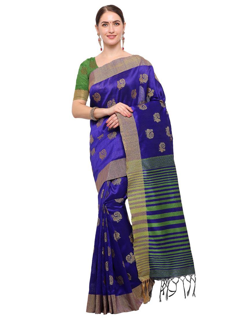 Conversational tussar silk saree with blouse - 15016949 - Zoom Image - 1