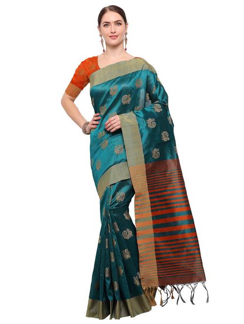 Conversational tussar silk saree with blouse - 15016950 - Standard Image - 1