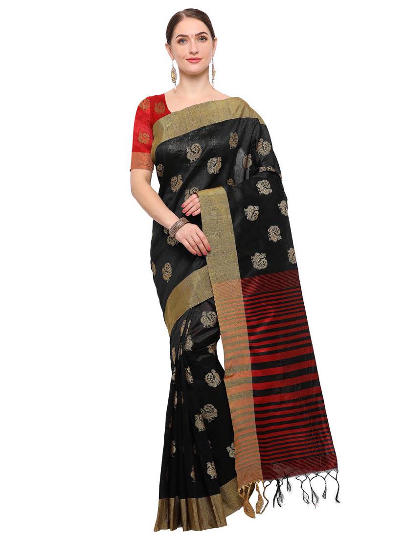 Conversational tussar silk saree with blouse - 15016953 - Zoom Image - 1