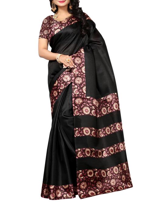 Printed bordered saree with blouse - 15016980 - Standard Image - 1