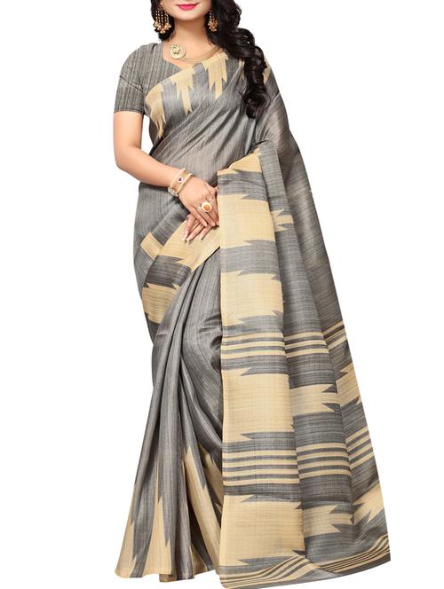 Temple bordered saree with blouse - 15016990 - Standard Image - 1