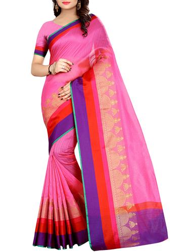 pink raw silk bhagalpuri saree with blouse - 15017011 - Very Small Image - 1