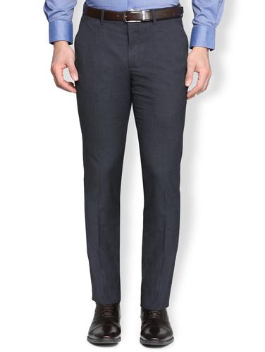 grey polyester blend flat front formal trouser - 15017026 - Very Small Image - 1
