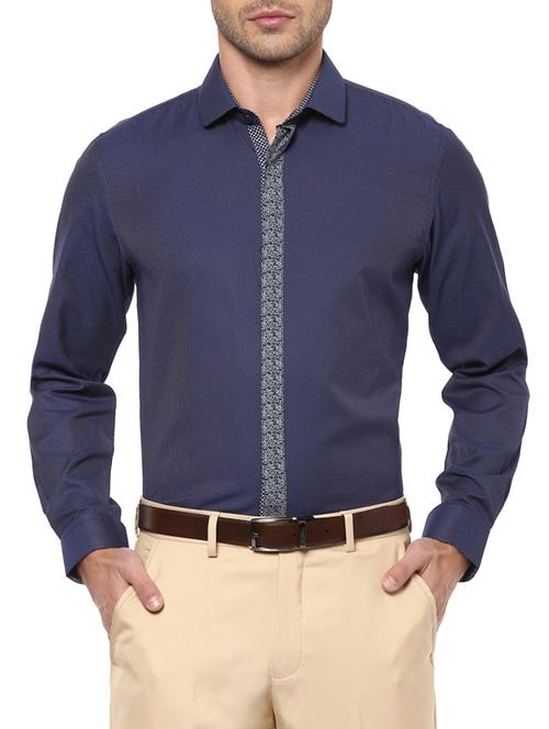 navy blue polyester formal shirt - 15017050 - Very Small Image - 1
