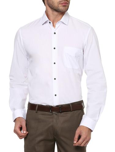 white cotton blend formal shirt - 15017056 - Very Small Image - 1