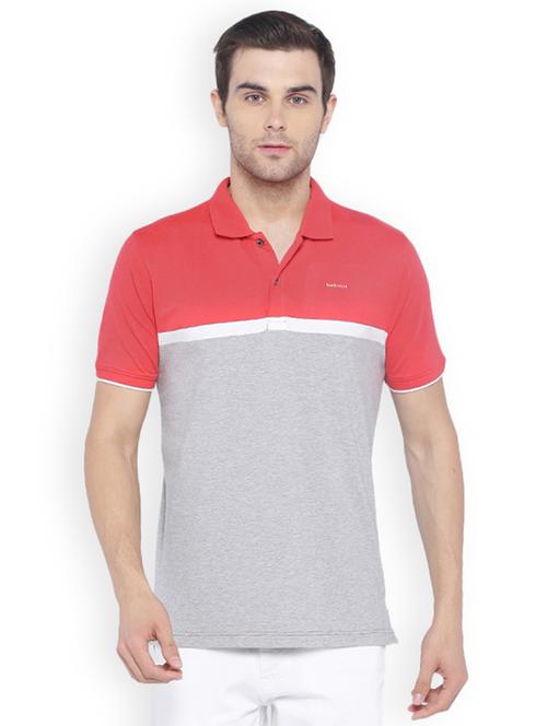 grey cotton colour block t-shirt - 15017077 - Very Small Image - 1