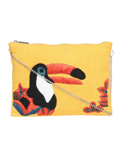 yellow cotton regular sling bag - 15017114 - Standard Image - 1