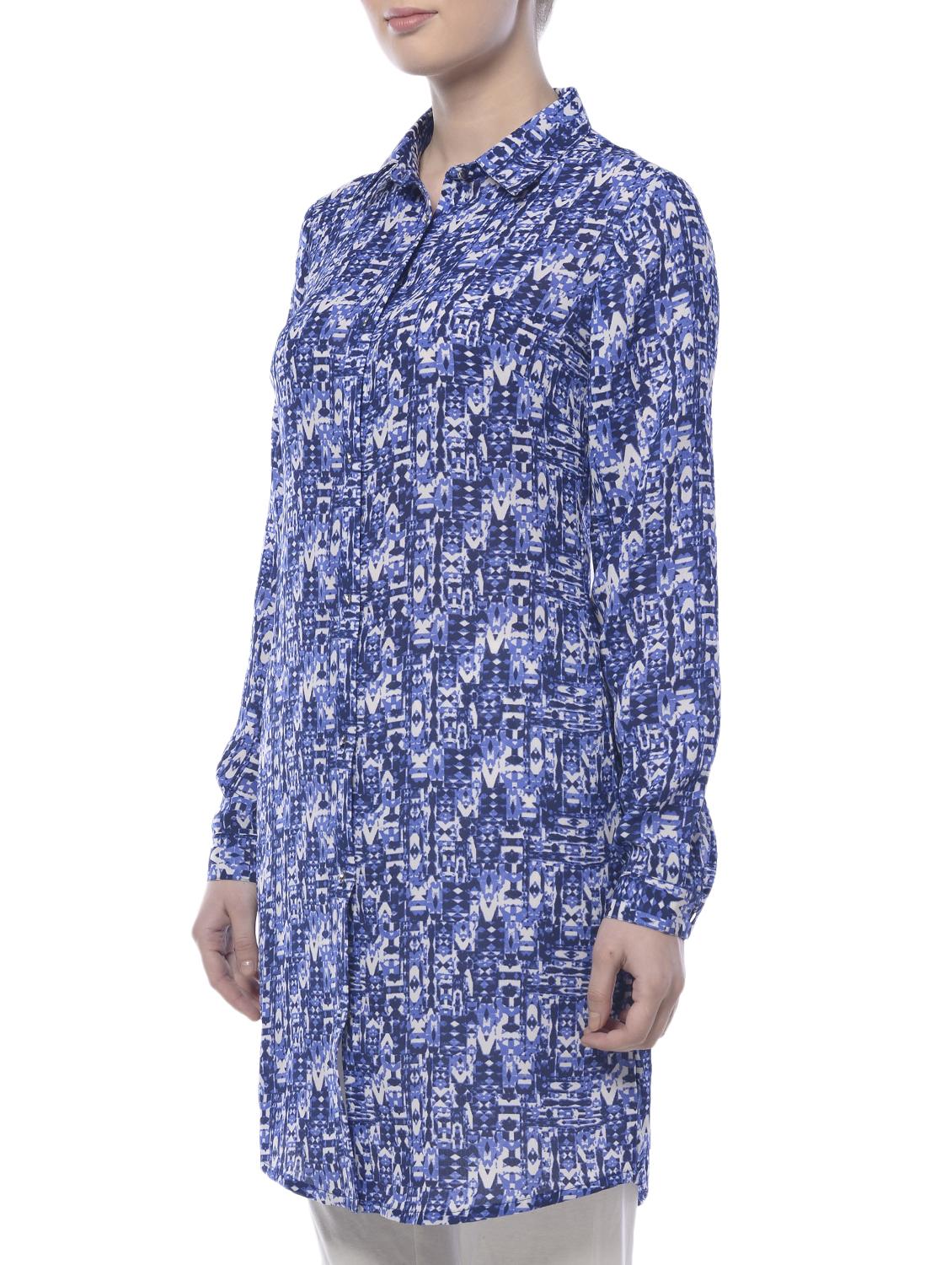 blue printed georgette tunic - 15017186 - Zoom Image - 2