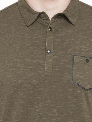 olive green cotton blend pocket t-shirt - 15017246 - Standard Image - 4