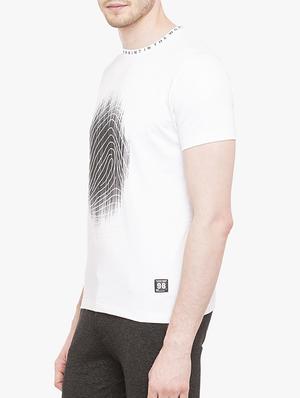 white cotton blend chest print t-shirt - 15017277 - Standard Image - 2