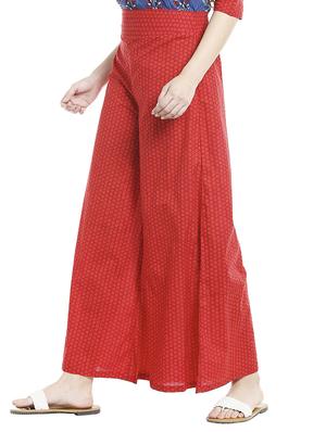 red dots printed cotton palazzo - 15017331 - Standard Image - 2