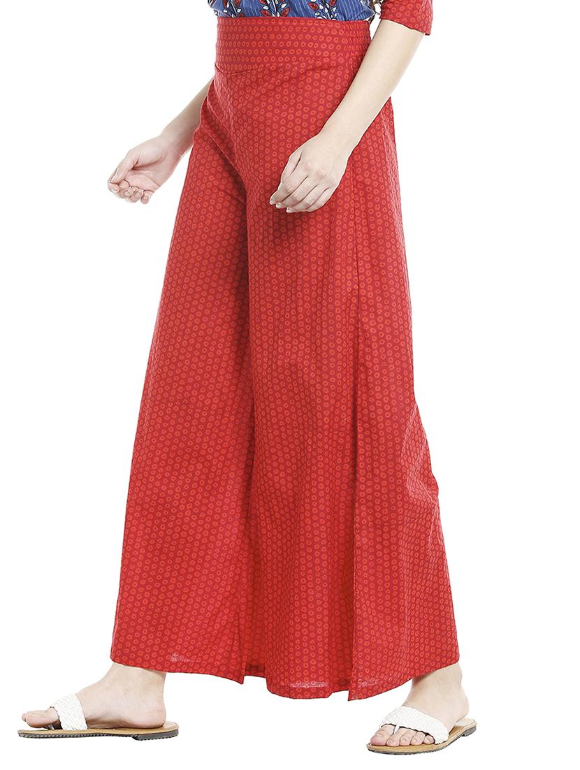 red dots printed cotton palazzo - 15017331 - Zoom Image - 2