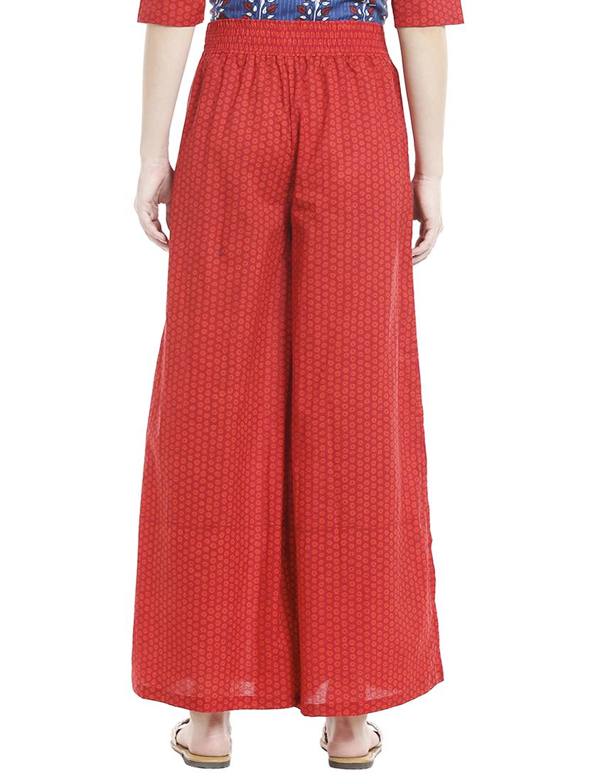 red dots printed cotton palazzo - 15017331 - Zoom Image - 3
